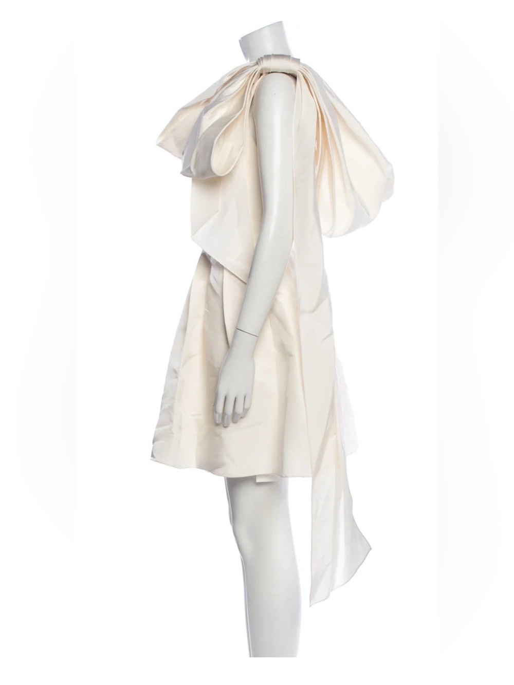 Carolina Herrera Cream Sculptural Bow Mini Dress